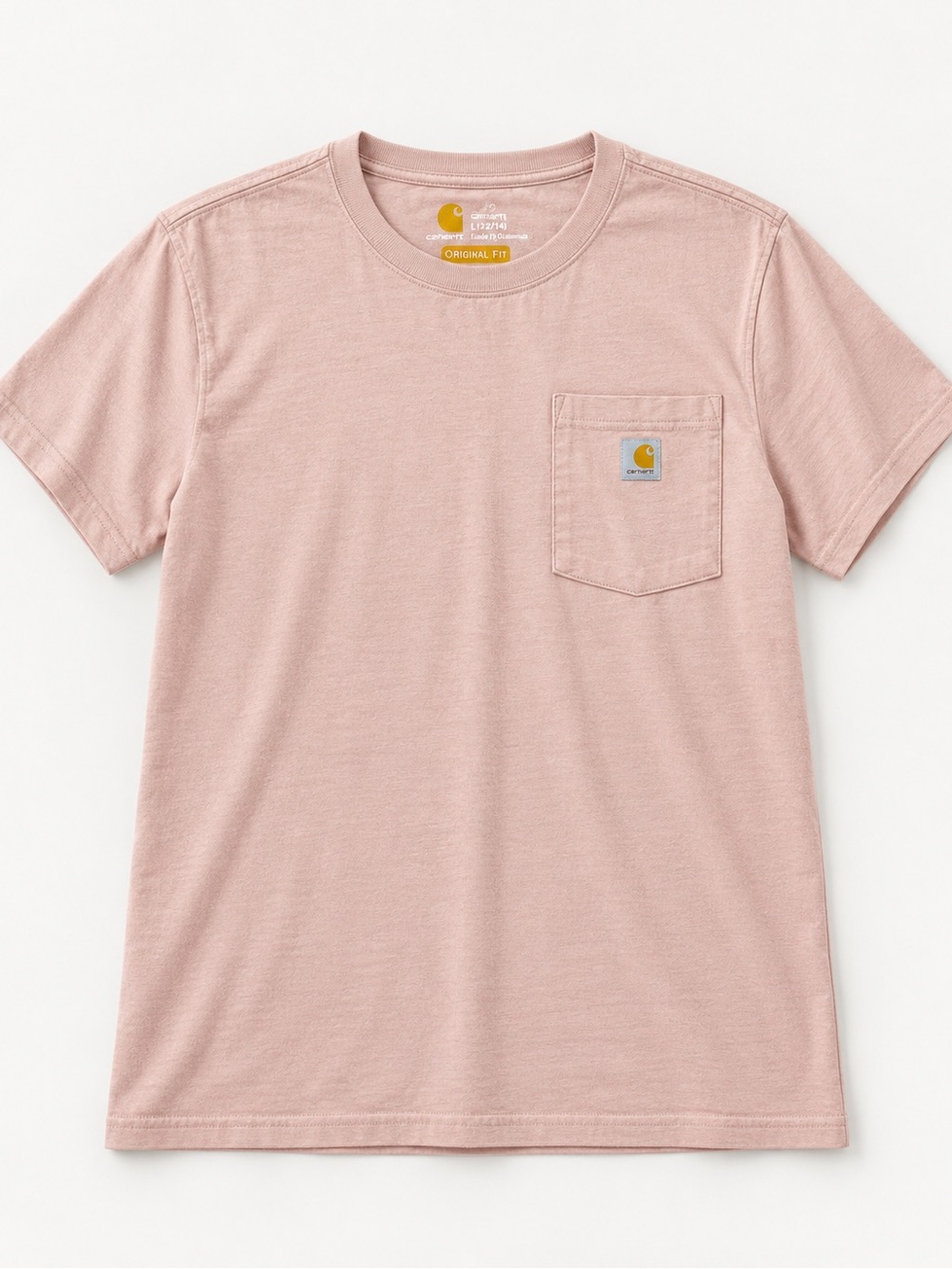 Carhartt Kid's Short-Sleeve Pocket Tee in Light Dusty Pink